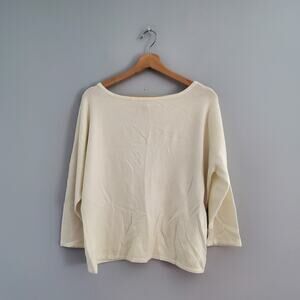 Crystal Kobe Stretch Cream Lightweight Sweater Size XL